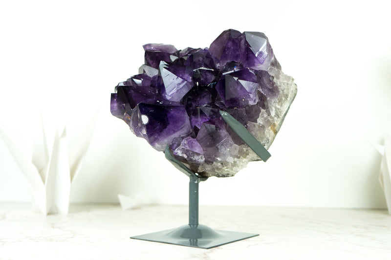 Gorgeous AAA Amethyst Cluster with Intense Dark Purple Amethyst Druzy and Cristobalite Inclusion - 7.3 Kg - 16 lb