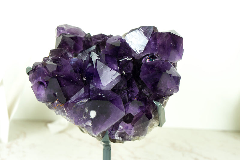 Gorgeous AAA Amethyst Cluster with Intense Dark Purple Amethyst Druzy and Cristobalite Inclusion - 7.3 Kg - 16 lb