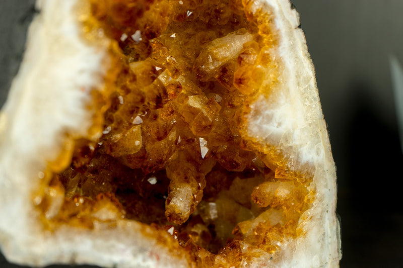 High-Grade Natural Citrine Geode Cave with Deep Orange Citrine Druzy, 6.7 Kg - 14.8 lb