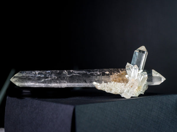 Gallery-Grade DT Bi-Terminated Water-Clear Laser Quartz Crystal, Intact, from Diamantina - 112g 6.2 In