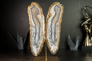 Natural Undyed Agate Butterfly on Custom-Made Stand, Rare and High-Grade Agate