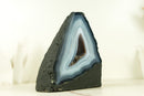 Intact Blue Lace Agate Geode with Galaxy Druzy - Natural, Intact, with Vivid Blue and White Bandings 2.6 Kg - 5.6 lb