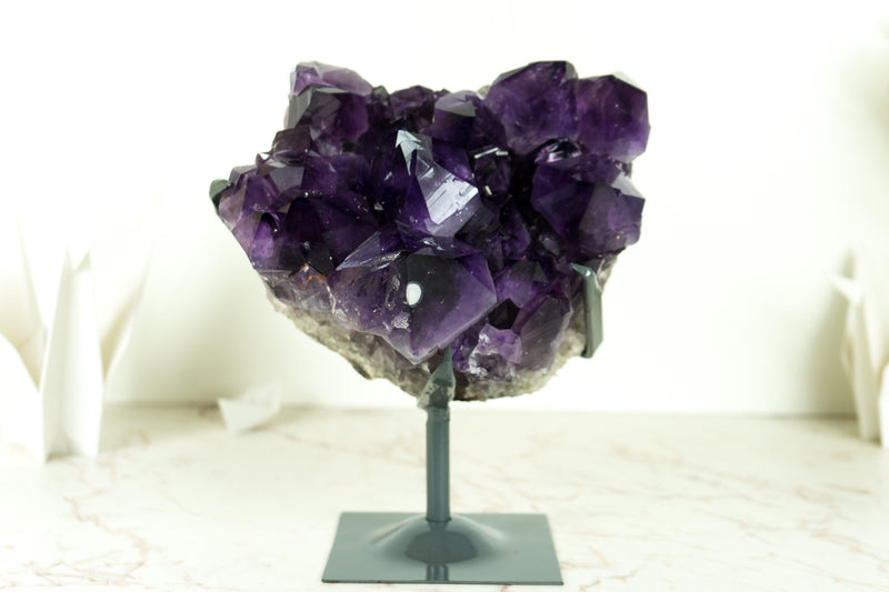 Gorgeous AAA Amethyst Cluster with Intense Dark Purple Amethyst Druzy and Cristobalite Inclusion - 7.3 Kg - 16 lb