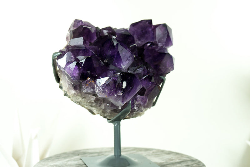 Gorgeous AAA Amethyst Cluster with Intense Dark Purple Amethyst Druzy and Cristobalite Inclusion - 7.3 Kg - 16 lb