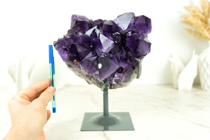 Gorgeous AAA Amethyst Cluster with Intense Dark Purple Amethyst Druzy and Cristobalite Inclusion - 7.3 Kg - 16 lb