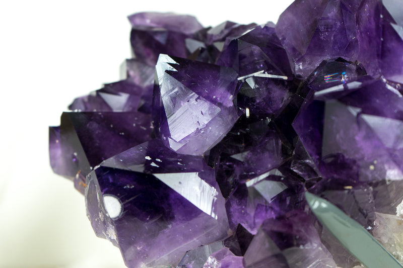 Gorgeous AAA Amethyst Cluster with Intense Dark Purple Amethyst Druzy and Cristobalite Inclusion - 7.3 Kg - 16 lb