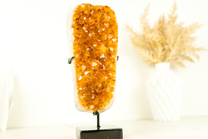 Gorgeous Small High-Grade Golden Orange Citrine Cluster with Sparkly Citrine Druzy