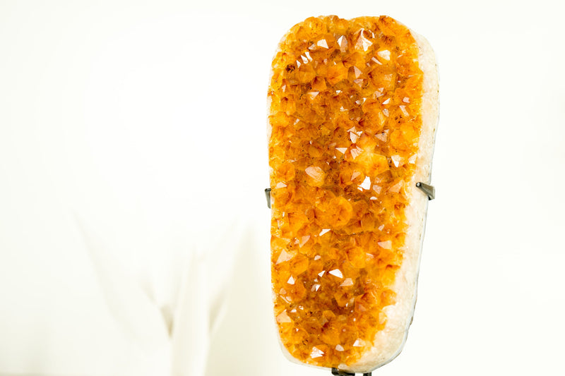 Gorgeous Small High-Grade Golden Orange Citrine Cluster with Sparkly Citrine Druzy