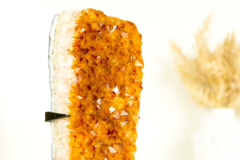 Gorgeous Small High-Grade Golden Orange Citrine Cluster with Sparkly Citrine Druzy