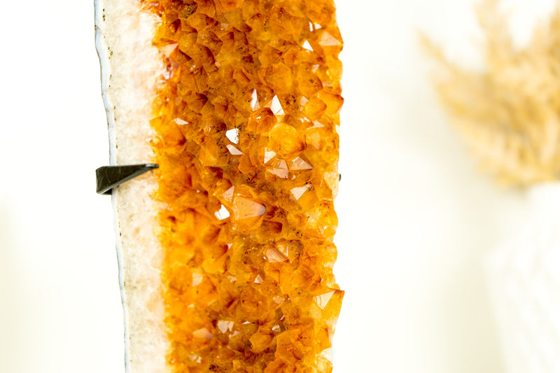 Gorgeous Small High-Grade Golden Orange Citrine Cluster with Sparkly Citrine Druzy