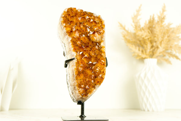 Superb Golden Orange Citrine Cluster with AAA-Grade Citrine Druzy - 2.4 Kg - 5.2 lb - E2D Crystals & Minerals