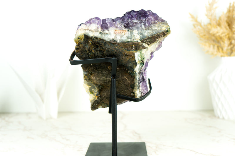 Amethyst Geode Cluster with AAA-Quality Dark, Saturated Purple Amethyst Druzy