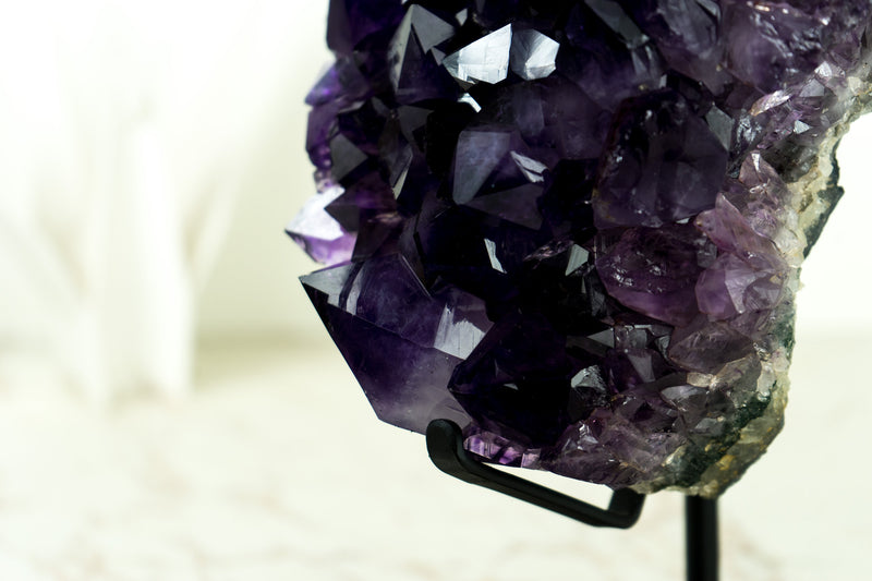 Amethyst Geode Cluster with AAA-Quality Grape Jelly Purple Amethyst Druzy