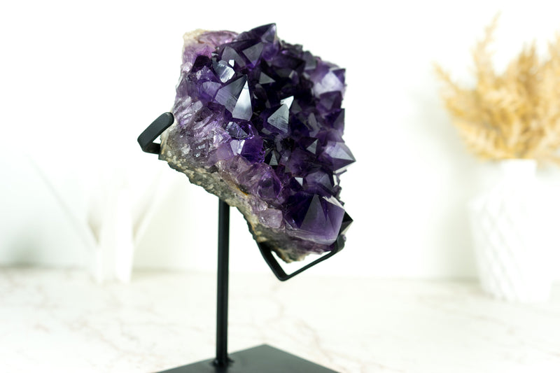 Amethyst Geode Cluster with AAA-Quality Grape Jelly Purple Amethyst Druzy