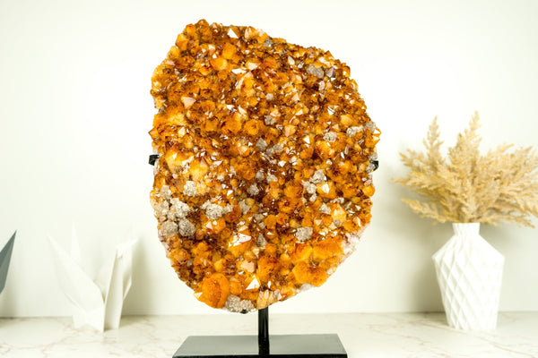 X-Large Rare Natural Citrine Cluster, AAA Quality Deep Orange Citrine with Goethite and Calcite Inclusions - 18.7 Kg 41.43 lb - E2D Crystals & Minerals