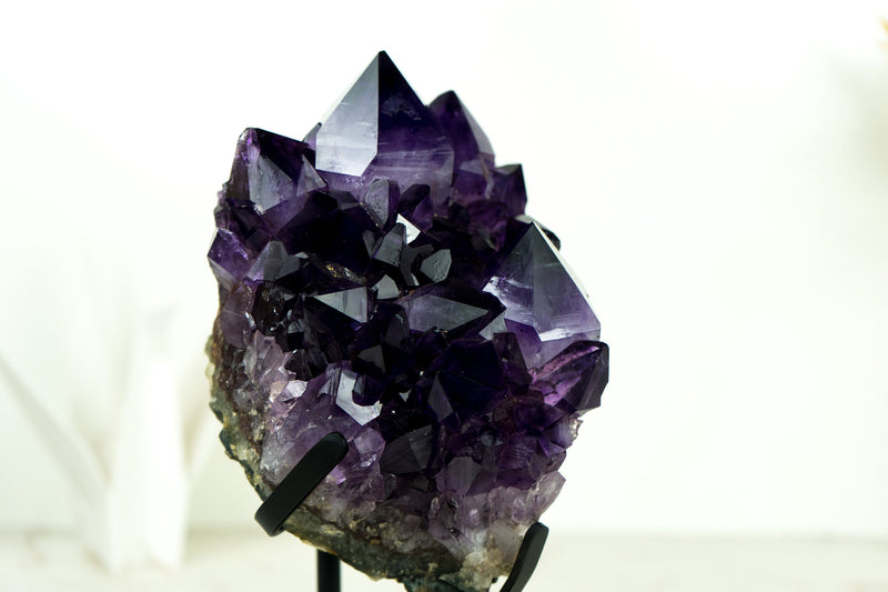 Gallery Amethyst Cluster with Aesthetic Large Grape Jelly Amethyst Point