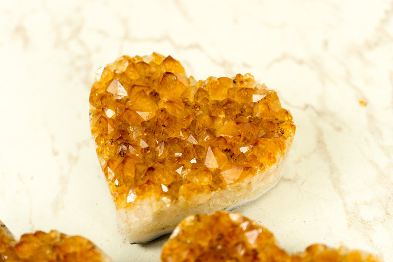 Set of 3 AAA Deep Orange Citrine Hearts