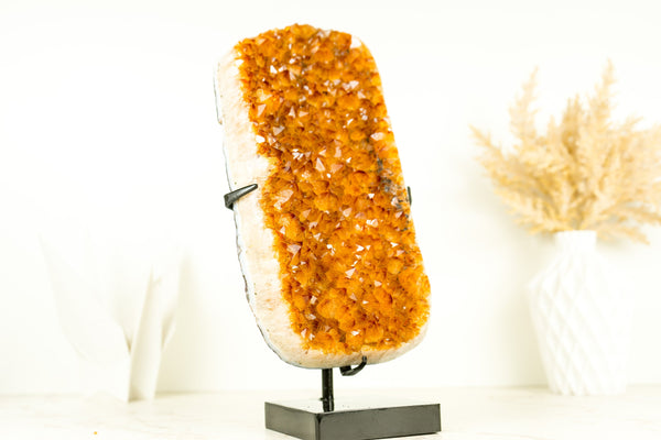 Gorgeous High-Grade Golden Orange Citrine Cluster with Sparkly Citrine Druzy