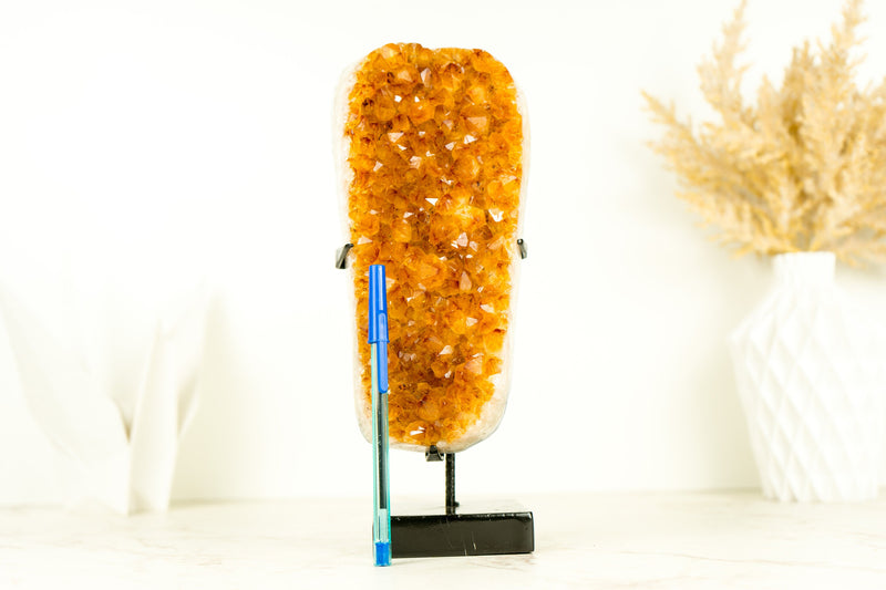 Gorgeous Small High-Grade Golden Orange Citrine Cluster with Sparkly Citrine Druzy