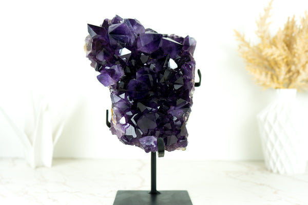 Amethyst Geode Cluster with AAA-Quality Dark, Saturated Purple Amethyst Druzy