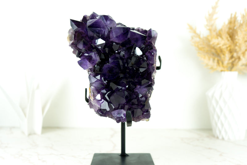 Amethyst Geode Cluster with AAA-Quality Dark, Saturated Purple Amethyst Druzy