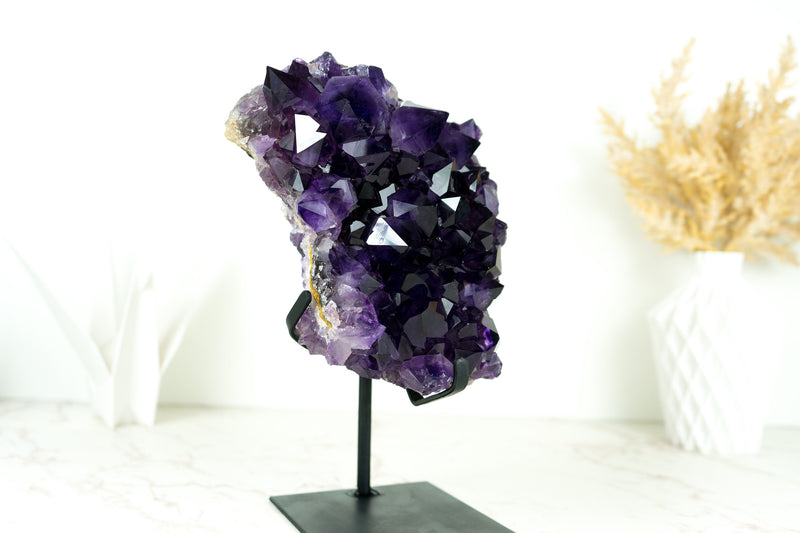 Amethyst Geode Cluster with AAA-Quality Dark, Saturated Purple Amethyst Druzy