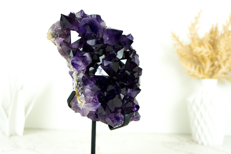 Amethyst Geode Cluster with AAA-Quality Dark, Saturated Purple Amethyst Druzy