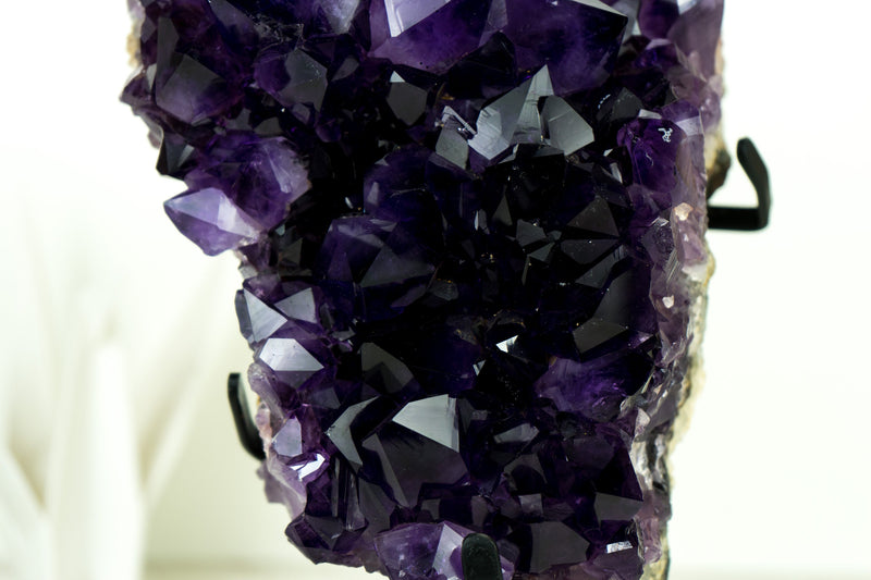 Amethyst Geode Cluster with AAA-Quality Dark, Saturated Purple Amethyst Druzy