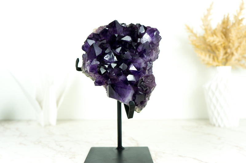 Amethyst Geode Cluster with AAA-Quality Grape Jelly Purple Amethyst Druzy