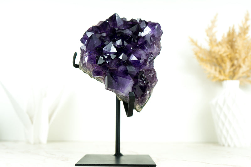 Amethyst Geode Cluster with AAA-Quality Grape Jelly Purple Amethyst Druzy