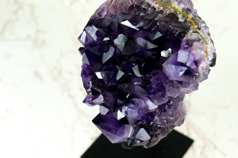 Amethyst Geode Cluster with AAA-Quality Grape Jelly Purple Amethyst Druzy