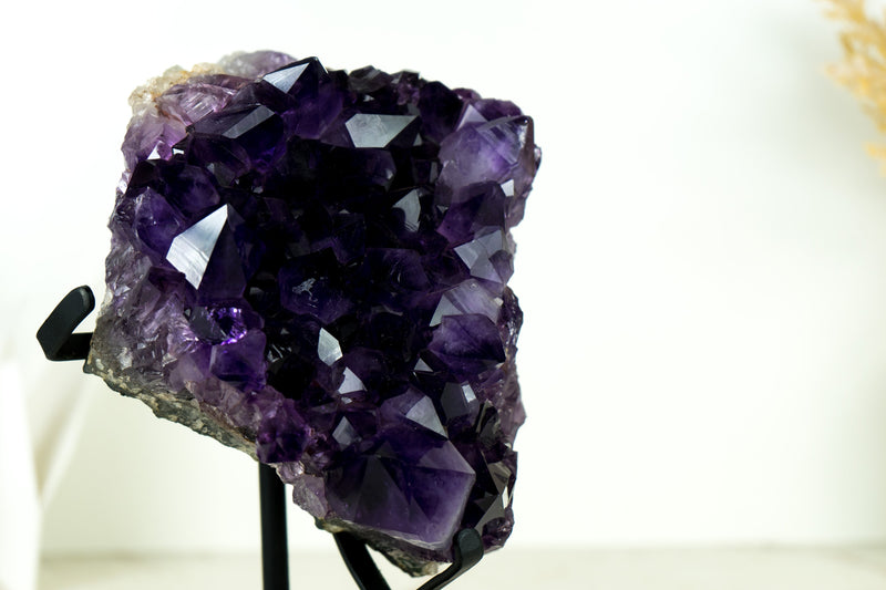 Amethyst Geode Cluster with AAA-Quality Grape Jelly Purple Amethyst Druzy