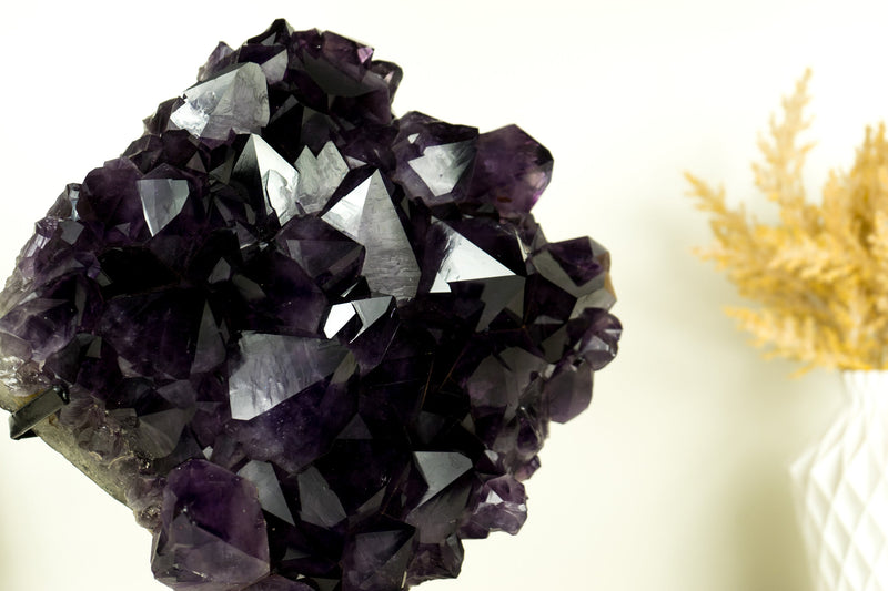 World-Class AAA Dark Purple Amethyst Geode Cluster, X-Large Druzy