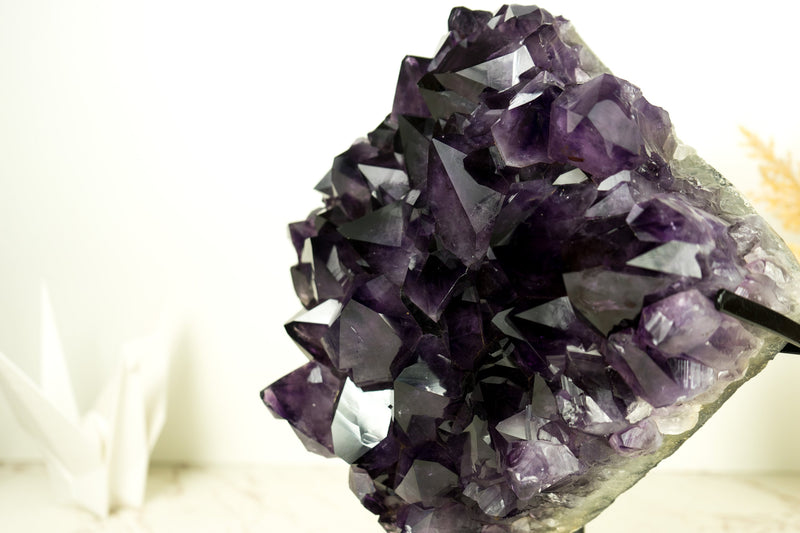 World-Class AAA Dark Purple Amethyst Geode Cluster, X-Large Druzy