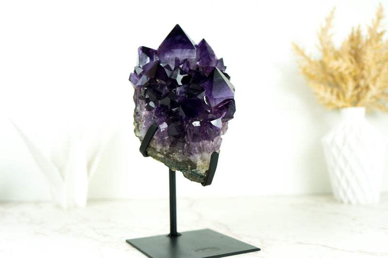 Gallery Amethyst Cluster with Aesthetic Large Grape Jelly Amethyst Point