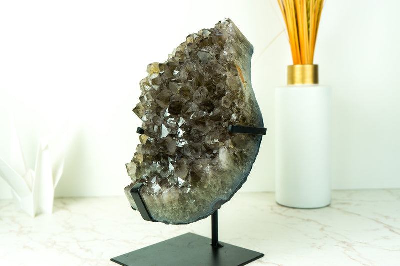 Rare Natural Prasiolite Cluster, Untreated Green Amethyst Mineral Specimen