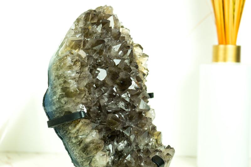Rare Natural Prasiolite Cluster, Untreated Green Amethyst Mineral Specimen
