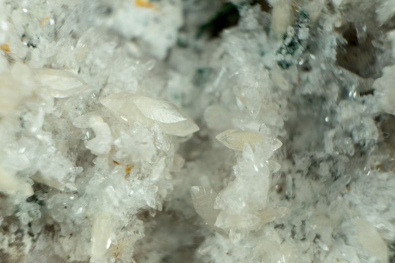 Rare Natural Amethyst Flower Plate with Shiny Druzy, Calcite and Celadonite