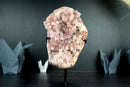 Pink Amethyst Geode Cluster with Shiny Red, Pink and White Amethyst Druzy