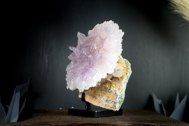 Natürliche Amethyst-Blumenrosette in Galeriequalität in ihrer Matrix, XL