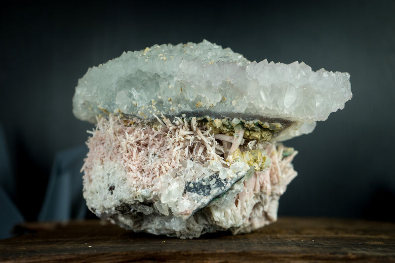 Rare Gallery Grade Natural Amethyst Flower Plate in its Pseudomorph Quartz Matrix