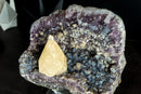 Superb Calcite on Amethyst Specimen from the Toldinho Mine, Collector Grade Calcite
