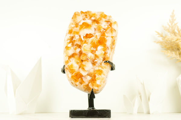 Gorgeous High-Grade Golden Yellow Citrine Cluster with Flower Like Formation - 11.0 In - 10.9 Lb - E2D Crystals & Minerals
