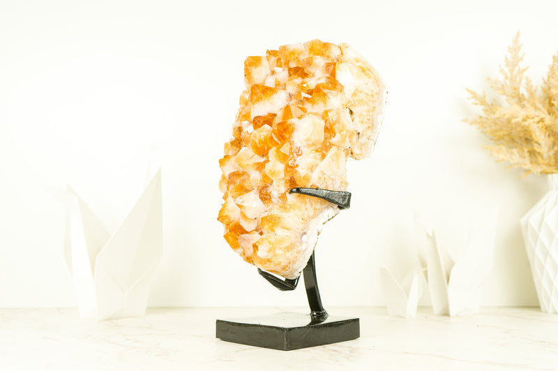 Gorgeous High-Grade Golden Yellow Citrine Cluster with Flower Like Formation - 11.0 In - 10.9 Lb - E2D Crystals & Minerals