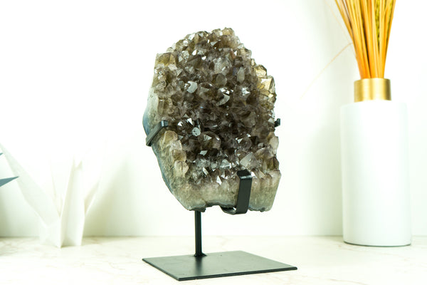 Rare Natural Prasiolite Cluster, Untreated Green Amethyst Mineral Specimen