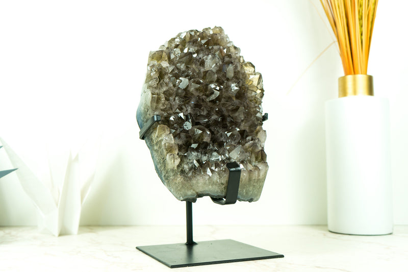 Rare Natural Prasiolite Cluster, Untreated Green Amethyst Mineral Specimen