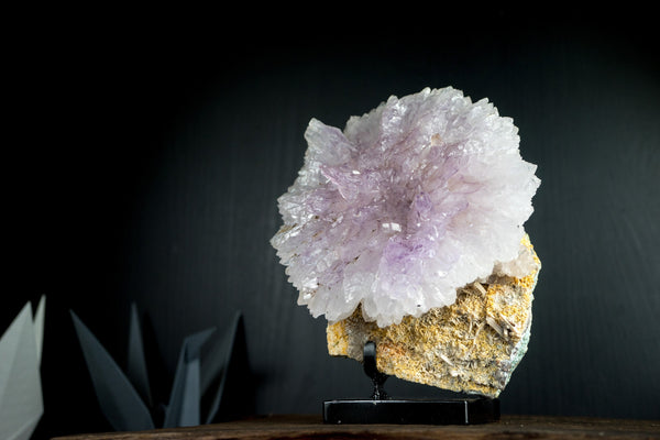 Natürliche Amethyst-Blumenrosette in Galeriequalität in ihrer Matrix, XL