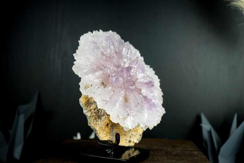 Natürliche Amethyst-Blumenrosette in Galeriequalität in ihrer Matrix, XL