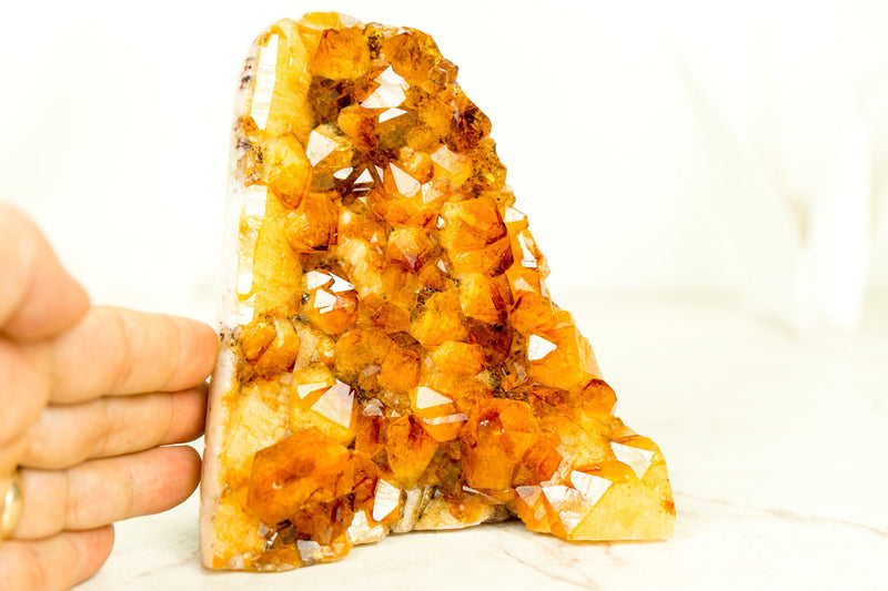 High-Grade Citrine Cluster with Orange Madeira Citrine Druzy - E2D Crystals & Minerals