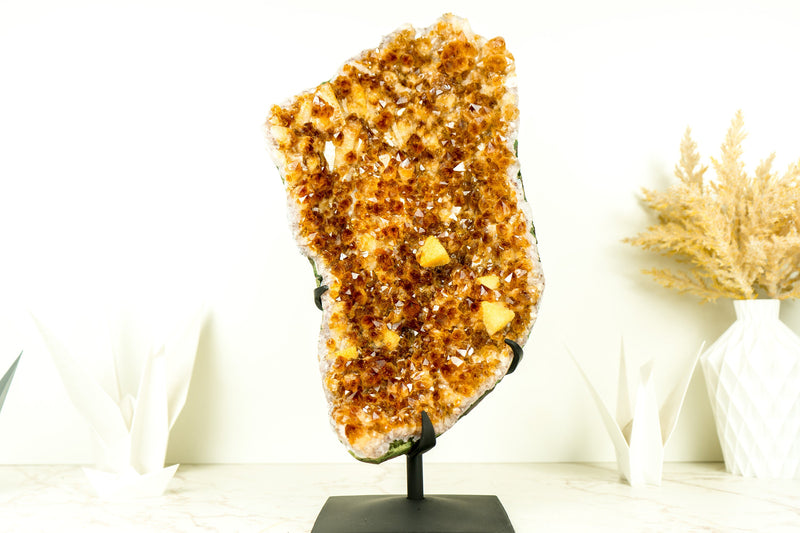 Natural Citrine Crystal Cluster with AAA Amber Citrine Color - E2D Crystals & Minerals